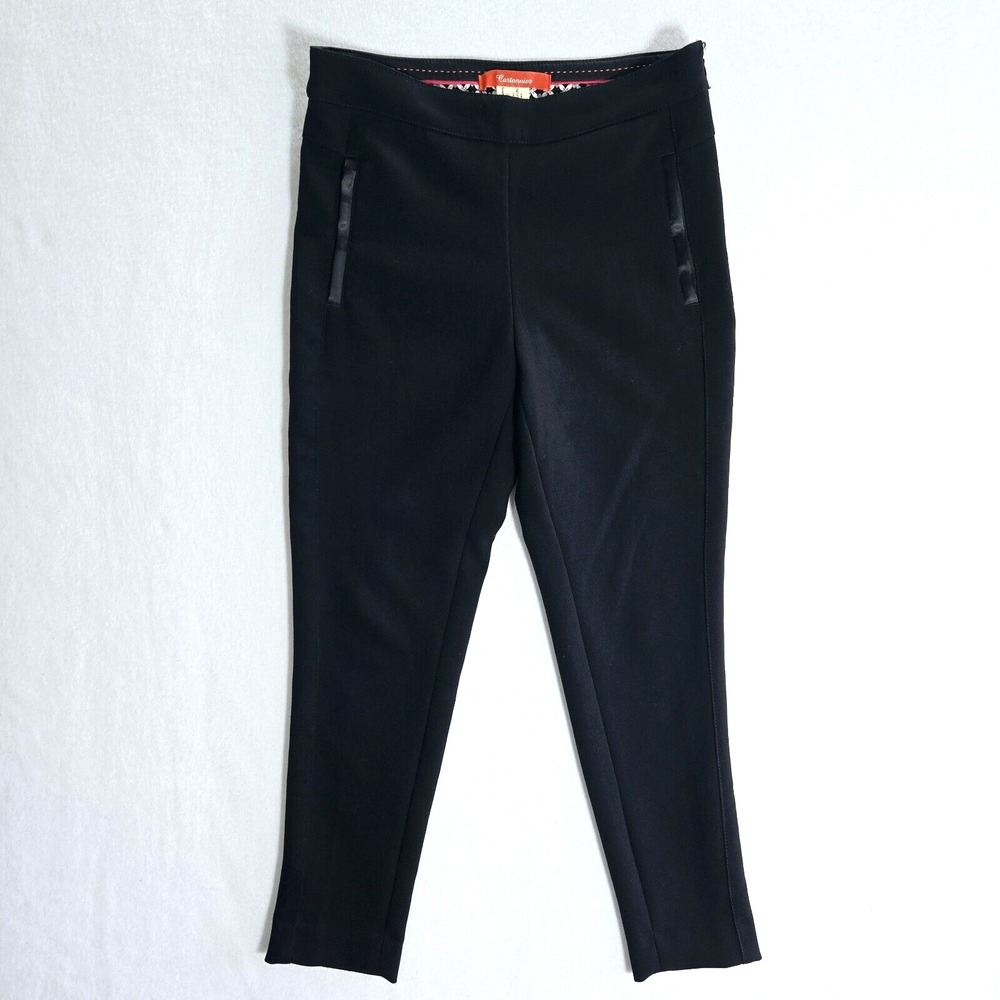 Anthropologie Cartonnier‎ Pants Womens Black Size 6P Zipped Pockets Stretch Knit